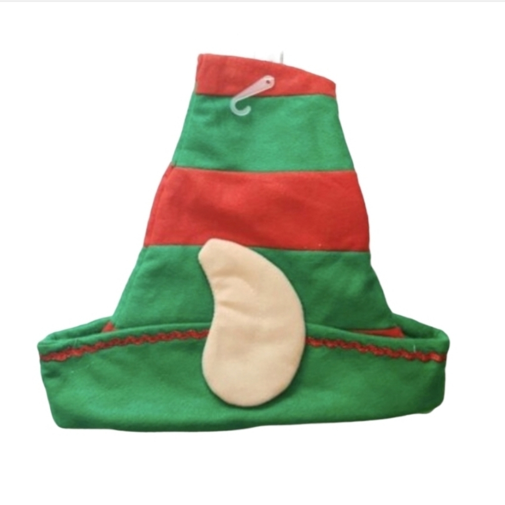 Christmas Striped Elf Hats with Ears, 16inch  felt Red Green *